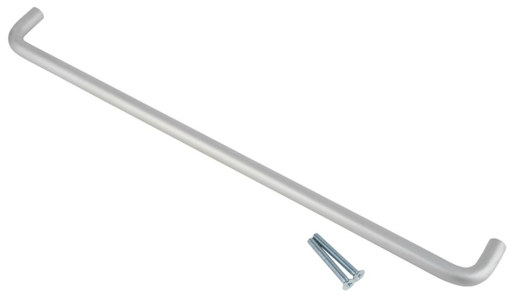 Image of Smith & Locke Fire Rated D Pull Handle Satin Aluminium 19mm x 618mm 