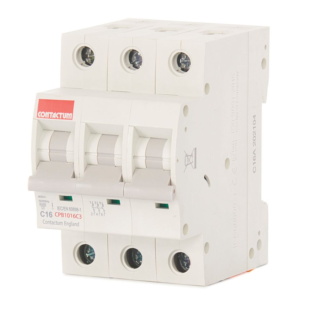 Image of Contactum Defender 16A TP Type C 3-Phase MCB 