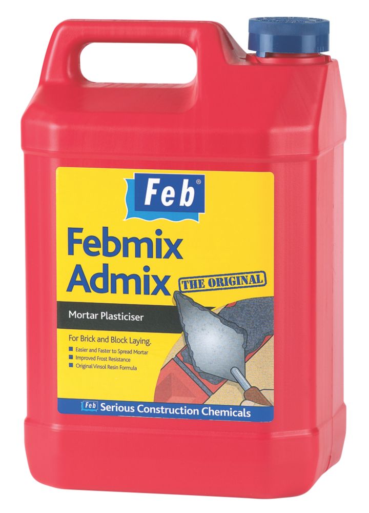Image of Everbuild Febmix Admix Mortar Plasticiser Dark Brown 5Ltr 