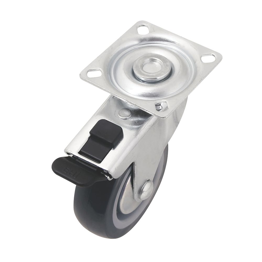 Image of Heavy Duty TPR Braked Swivel Castor 75mm 