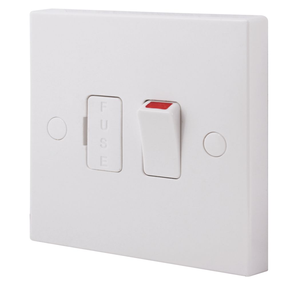 Image of British General 900 Series 13A Switched Fused Spur & Flex Outlet White 