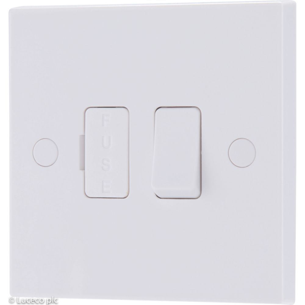 Image of British General 900 Series 13A Switched Fused Spur & Flex Outlet White 