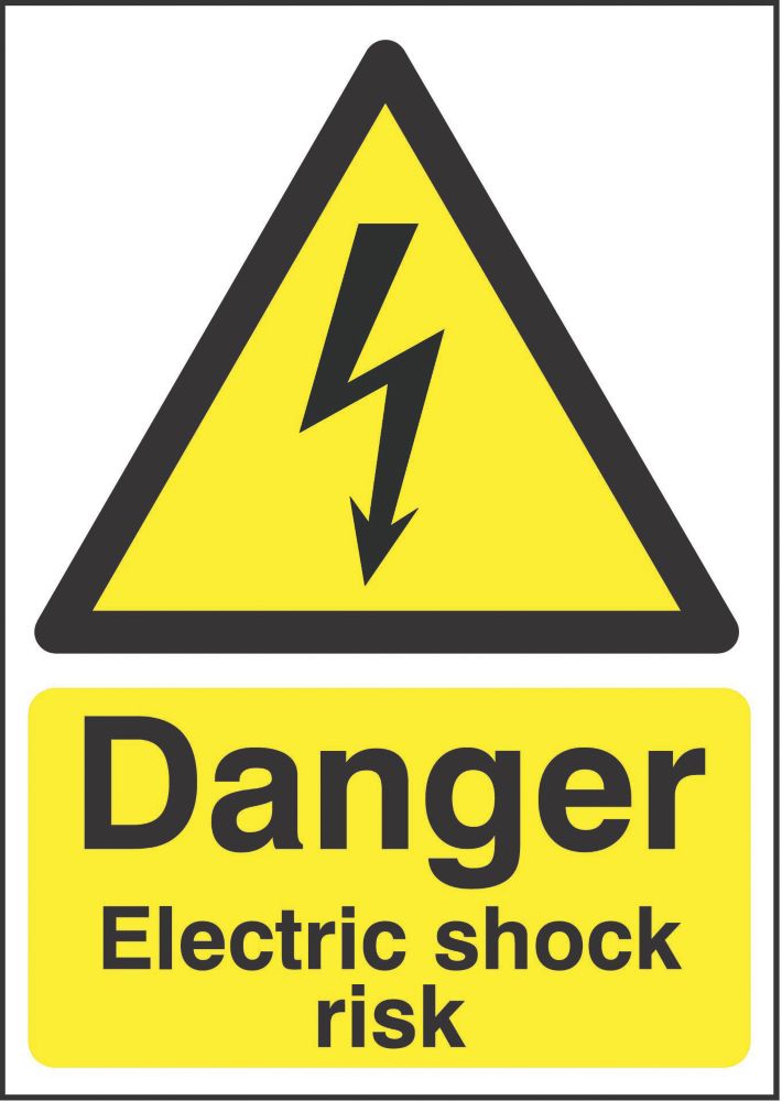 Image of "Danger Electrical Shock Risk" Sign 210mm x 148mm 