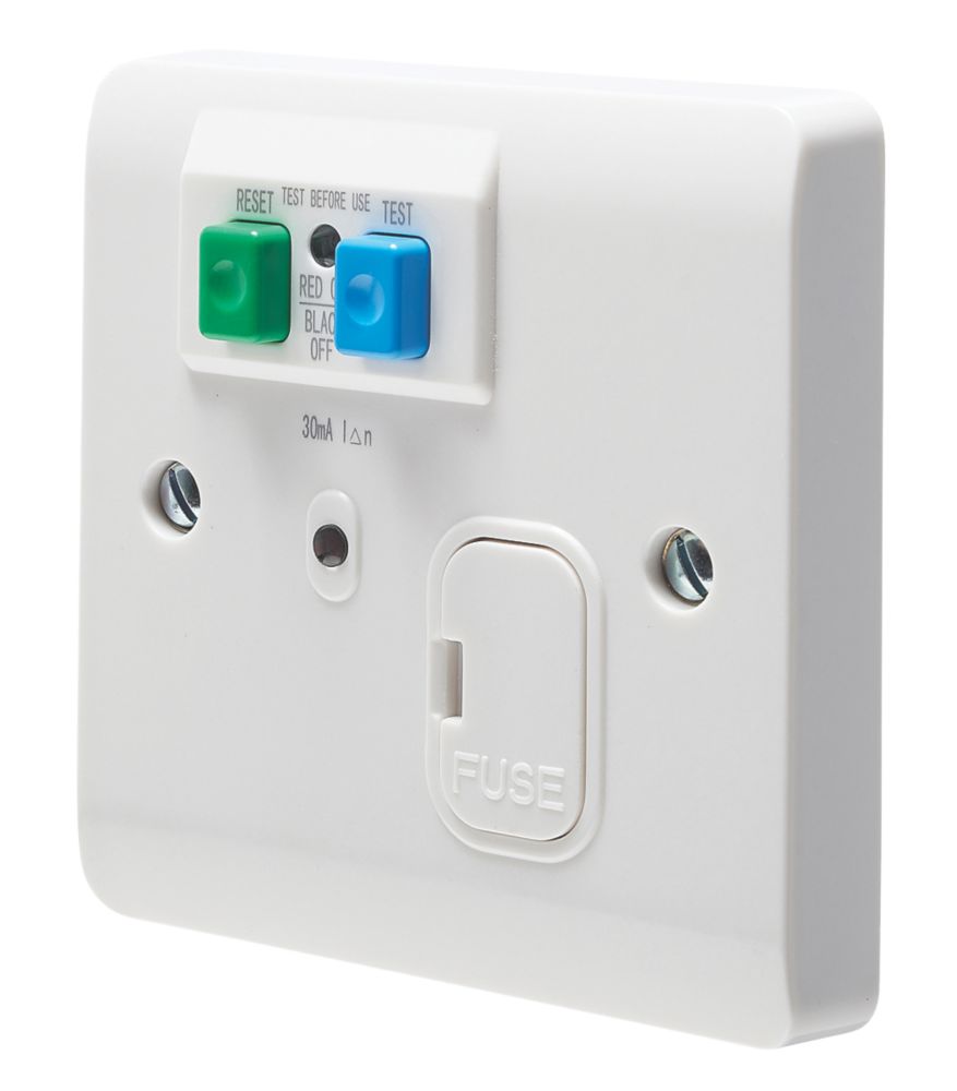 Image of Crabtree Instinct 13A Unswitched Passive RCD Fused Spur White 
