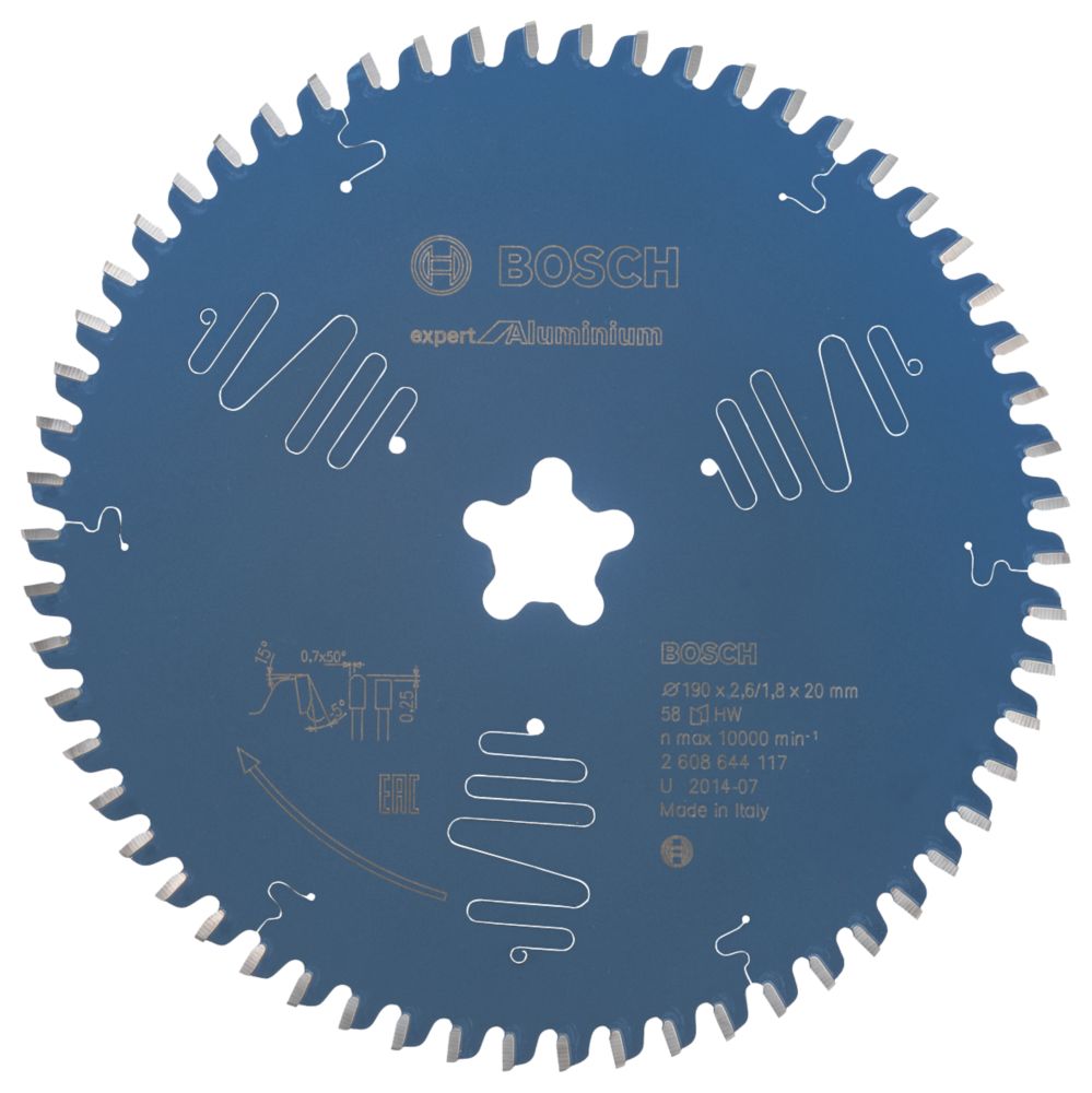 Image of Bosch Expert Aluminium Circular Saw Blade 190mm x Star 58T 