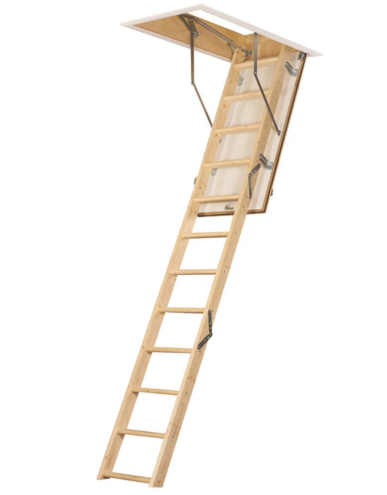 Image of TB Davies EuroFold Insulated 3-Section Timber Loft Ladder 2.8m 
