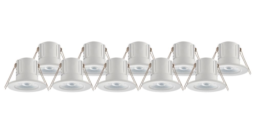 Image of LAP Cosmoseco Fixed Fire Rated LED Downlight White 5.8W 450lm 10 Pack 
