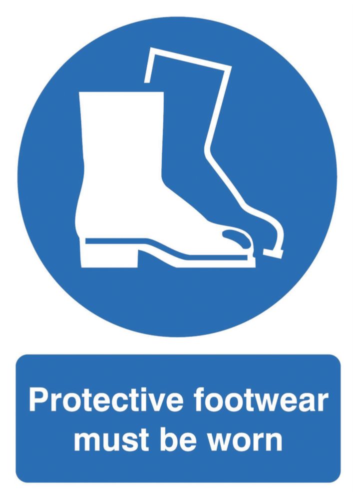 Image of "Protective Footwear Must Be Worn" Sign 420mm x 297mm 