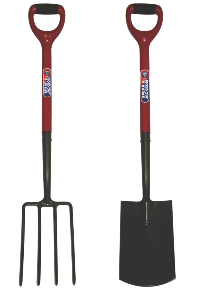 Image of Spear & Jackson Carbon Steel Digging Fork & Spade 2 Pcs 