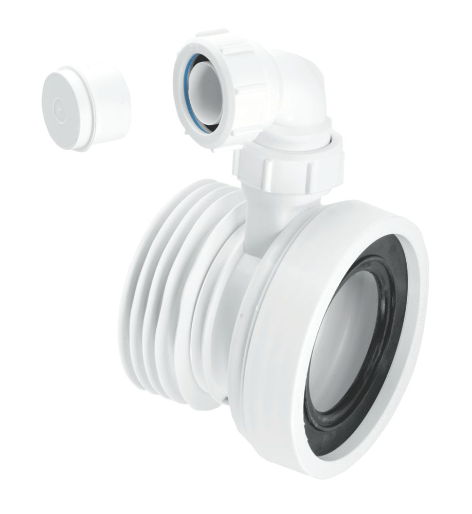 Image of McAlpine Rigid Straight WC Connector White 120mm 