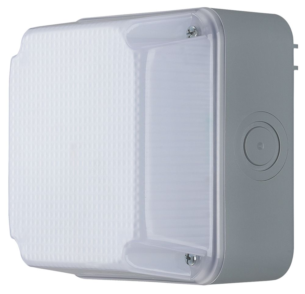 Image of Luceco Storm Indoor & Outdoor Square LED Bulkhead Grey 4.5W 400lm 