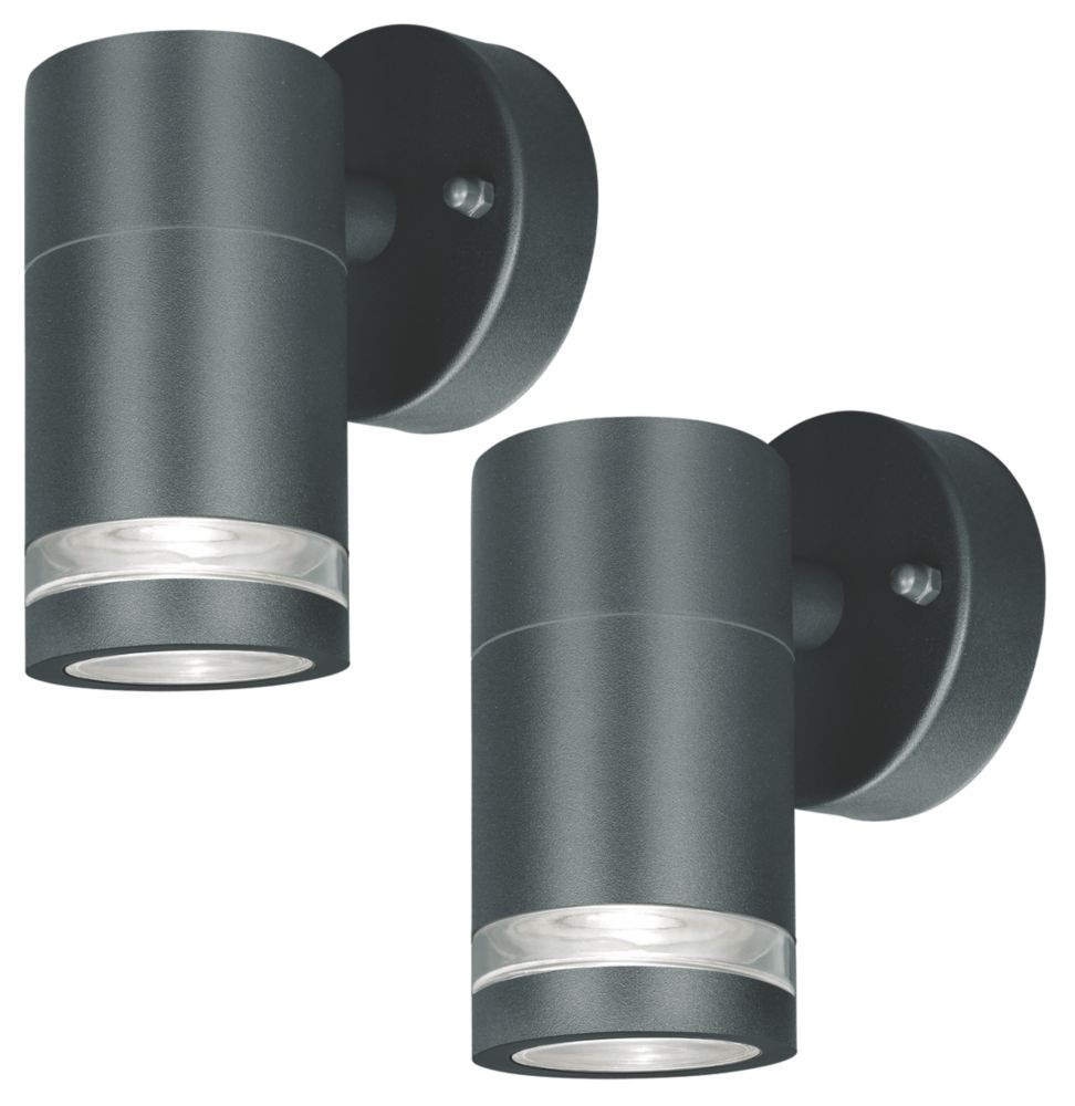 Image of 4lite WiZ Marinus Outdoor Single Direction GU10 Wall Light Anthracite Grey 2 Pack 