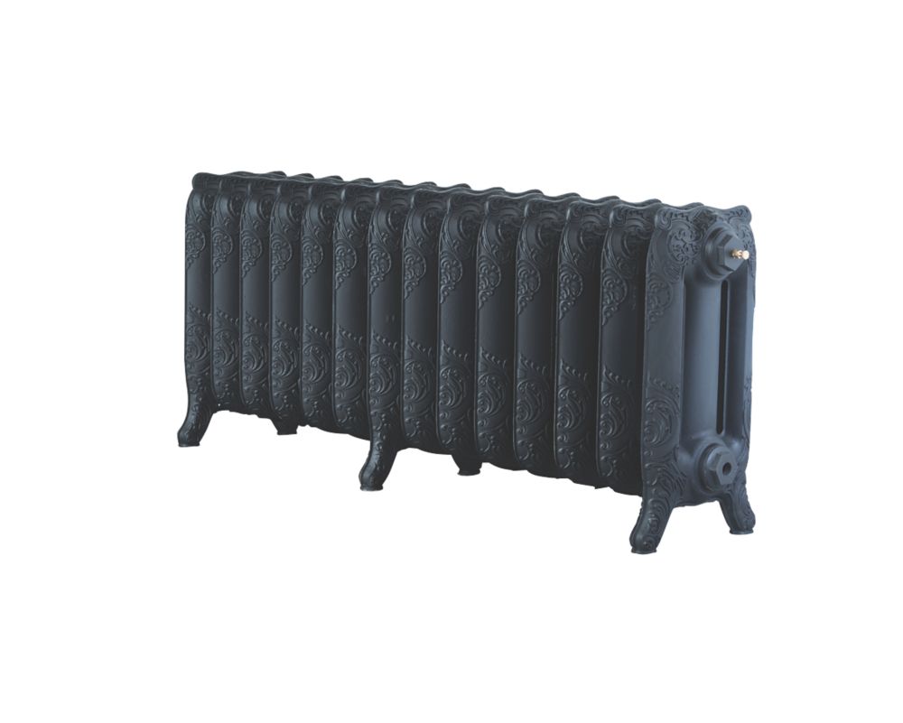 Image of Arroll Montmartre 3-Column Cast Iron Radiator 470mm x 1154mm Black 4299BTU 