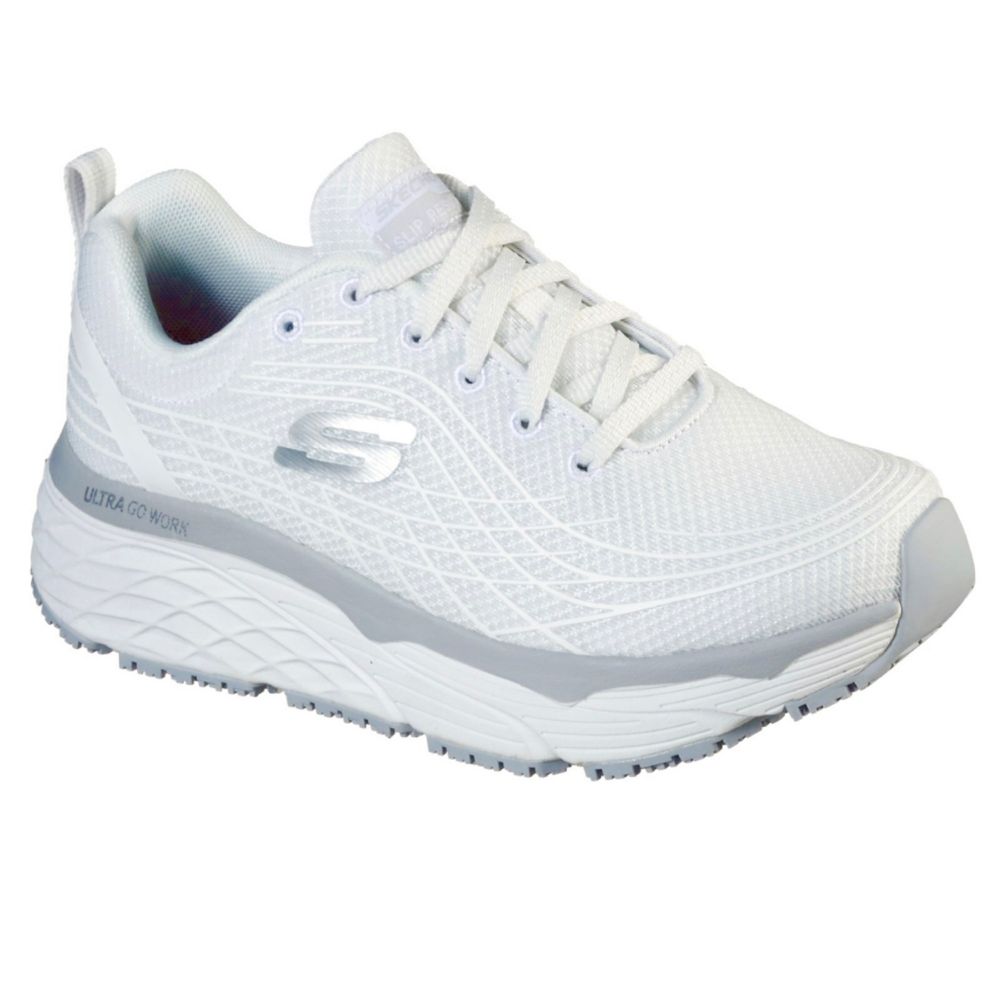 Image of Skechers Max Cushioning Elite Sr Metal Free Womens Non Safety Shoes White Size 5 