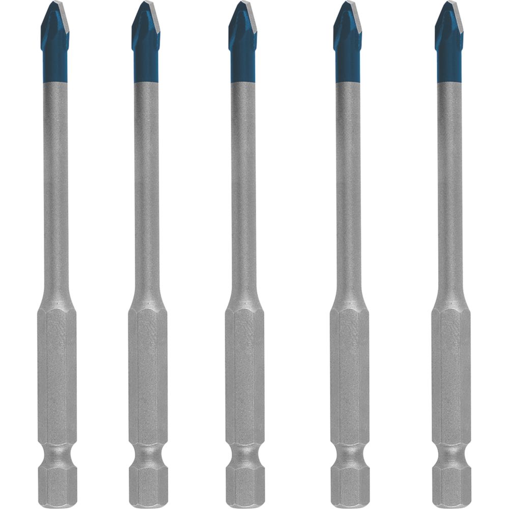 Image of Bosch Expert HEX-9 Hard Ceramic 5 mm Roof Tile Bit Set 5 Pack 