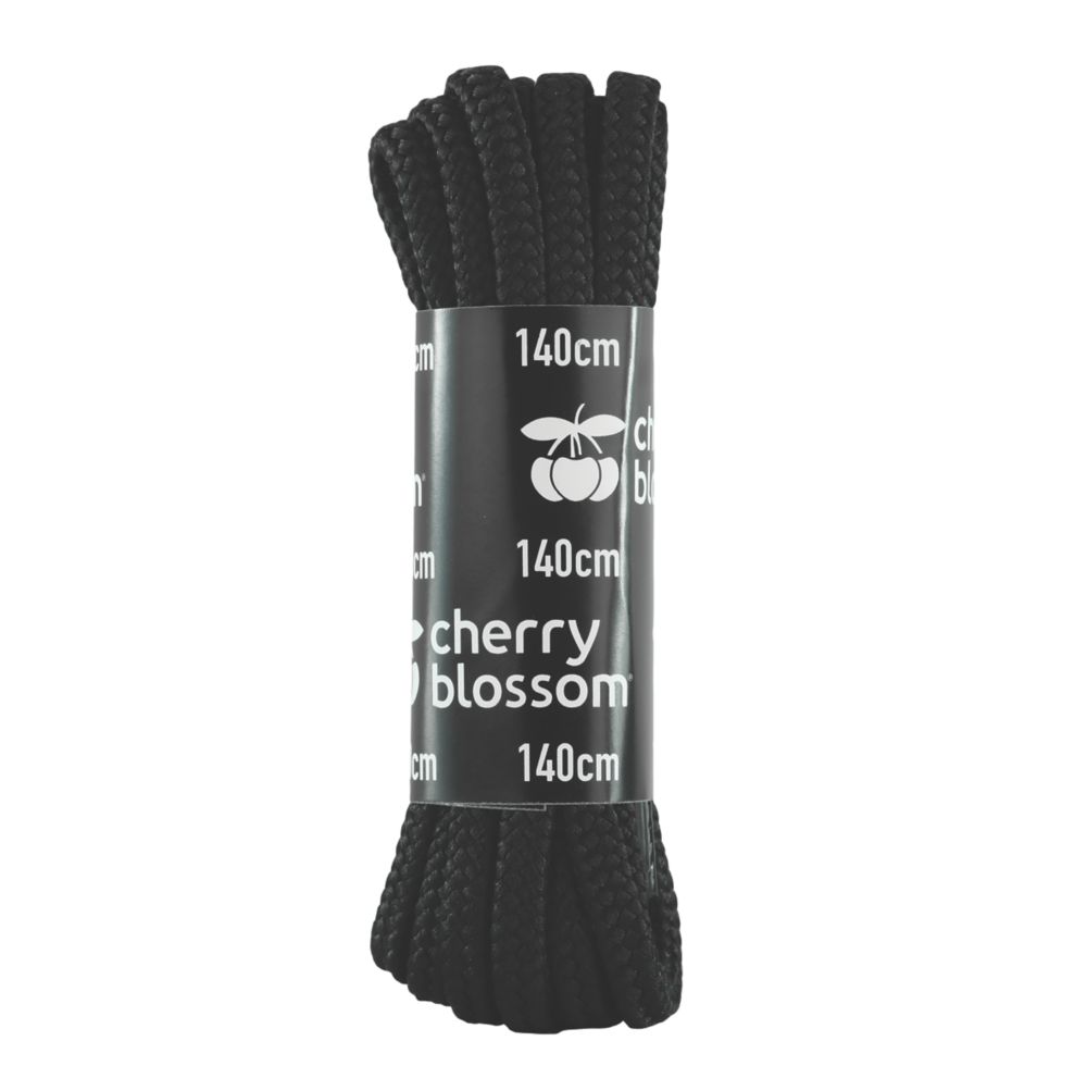 Image of Cherry Blossom Round Laces Black 1.4m 