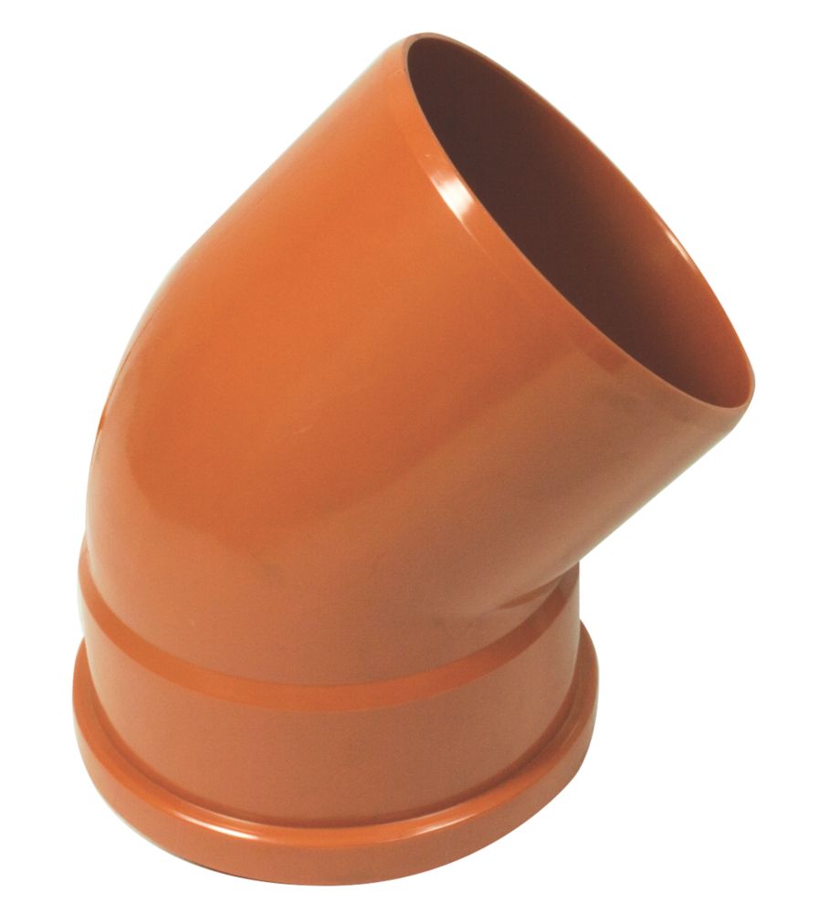 Image of FloPlast Push-Fit 45Â° Single Socket Bend 160mm 