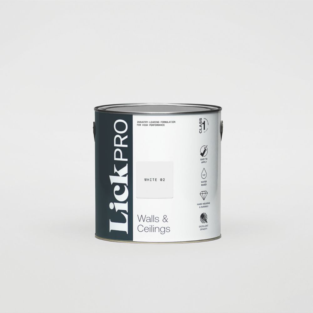 Image of LickPro Eggshell White 02 Emulsion Paint 2.5Ltr 