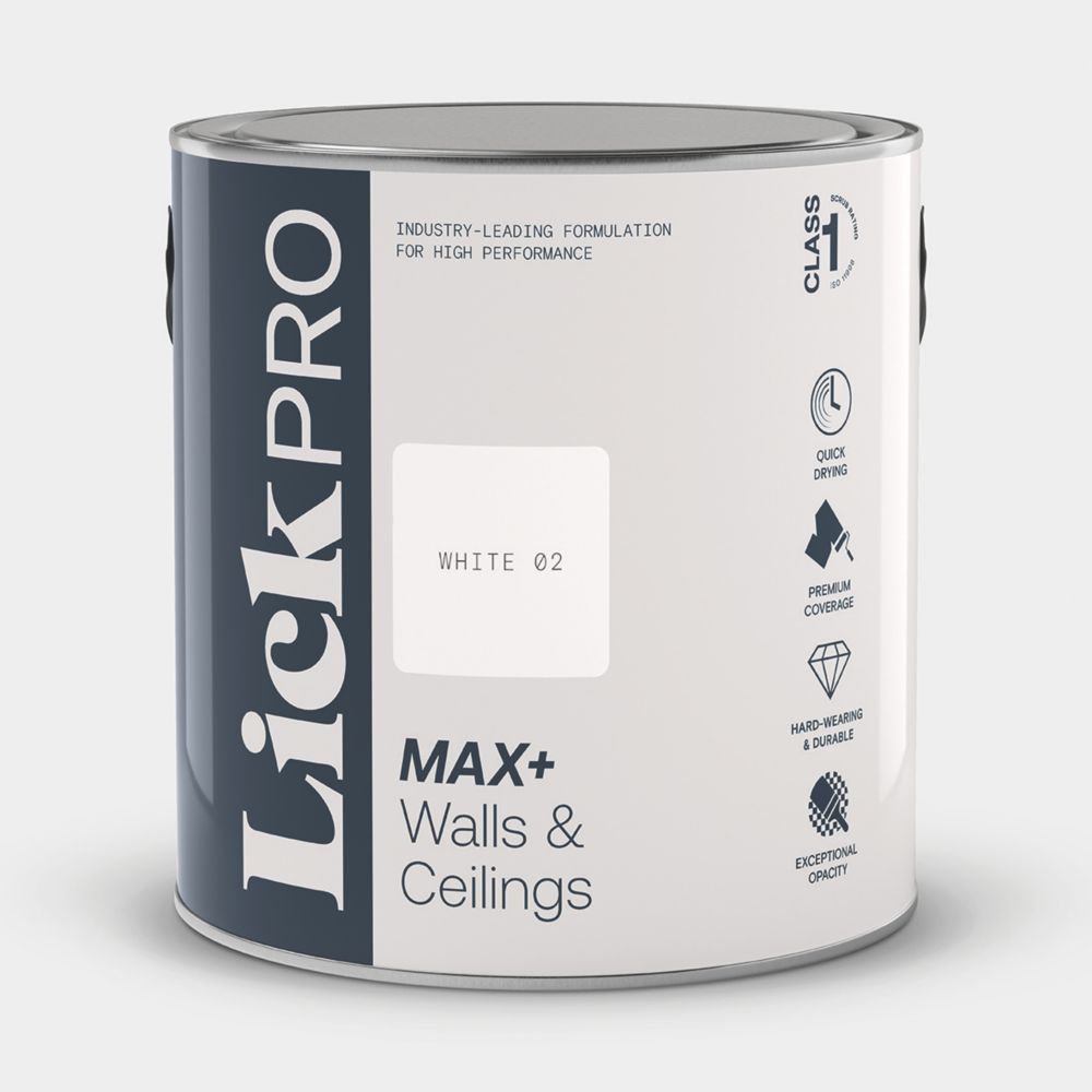 Image of LickPro Eggshell White 02 Emulsion Paint 2.5Ltr 