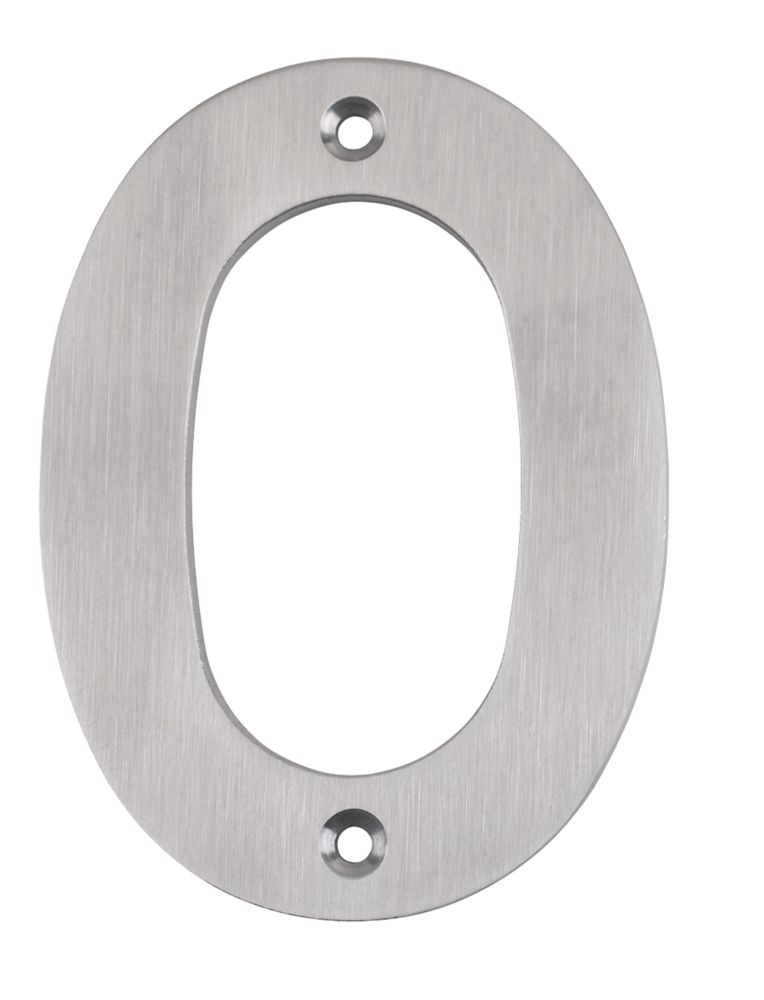 Image of Eurospec Numeral 0 Satin Stainless Steel 100mm 