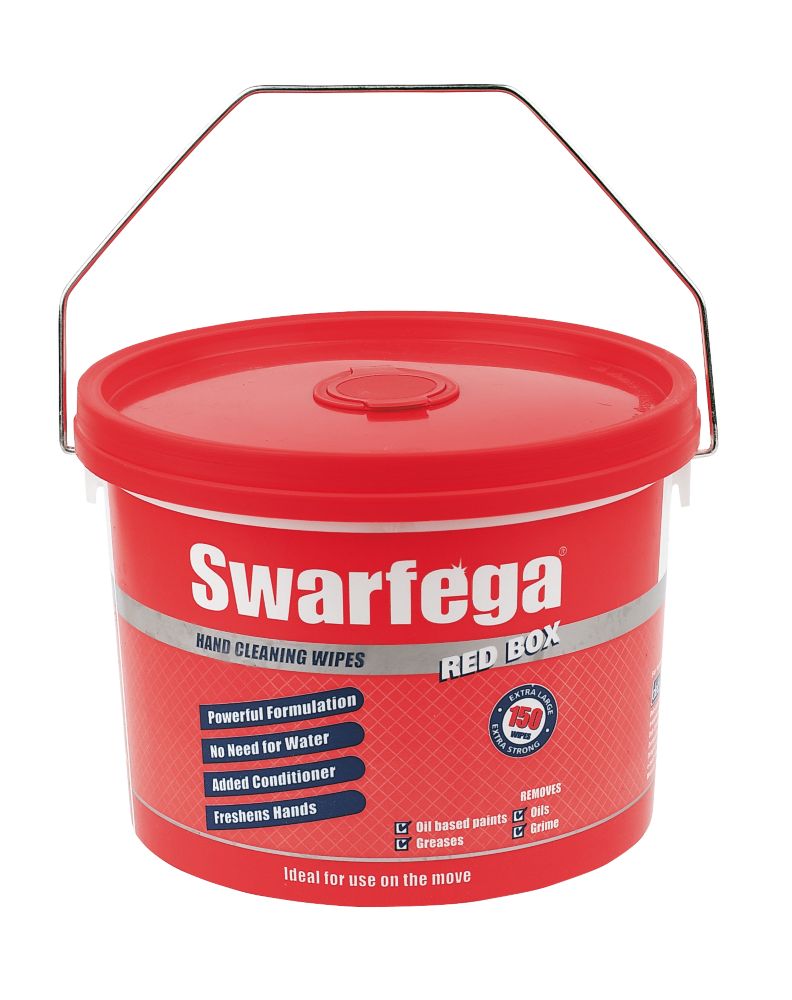Image of Swarfega Box Wipes Red 150 Pack 