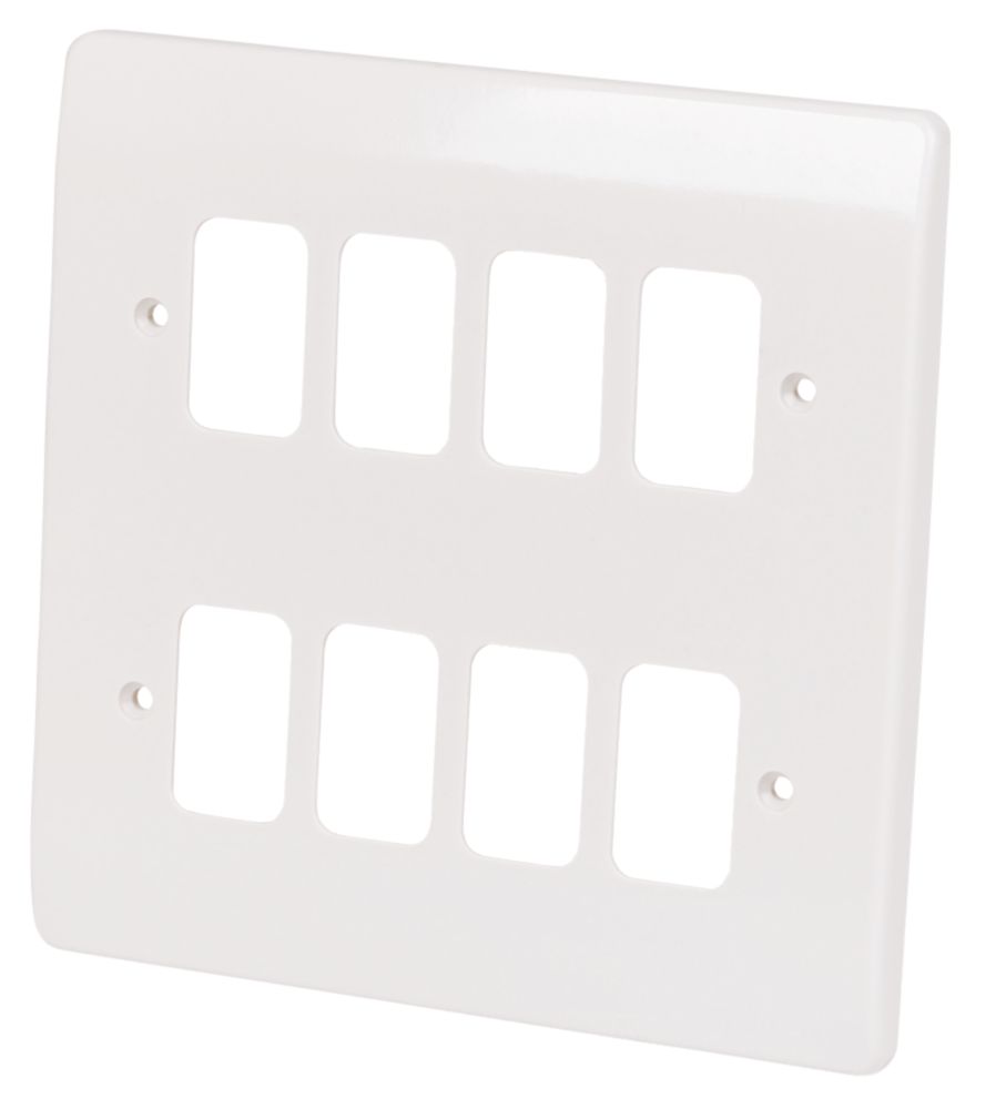 Image of MK Grid Plus 8-Module Grid Faceplate White 