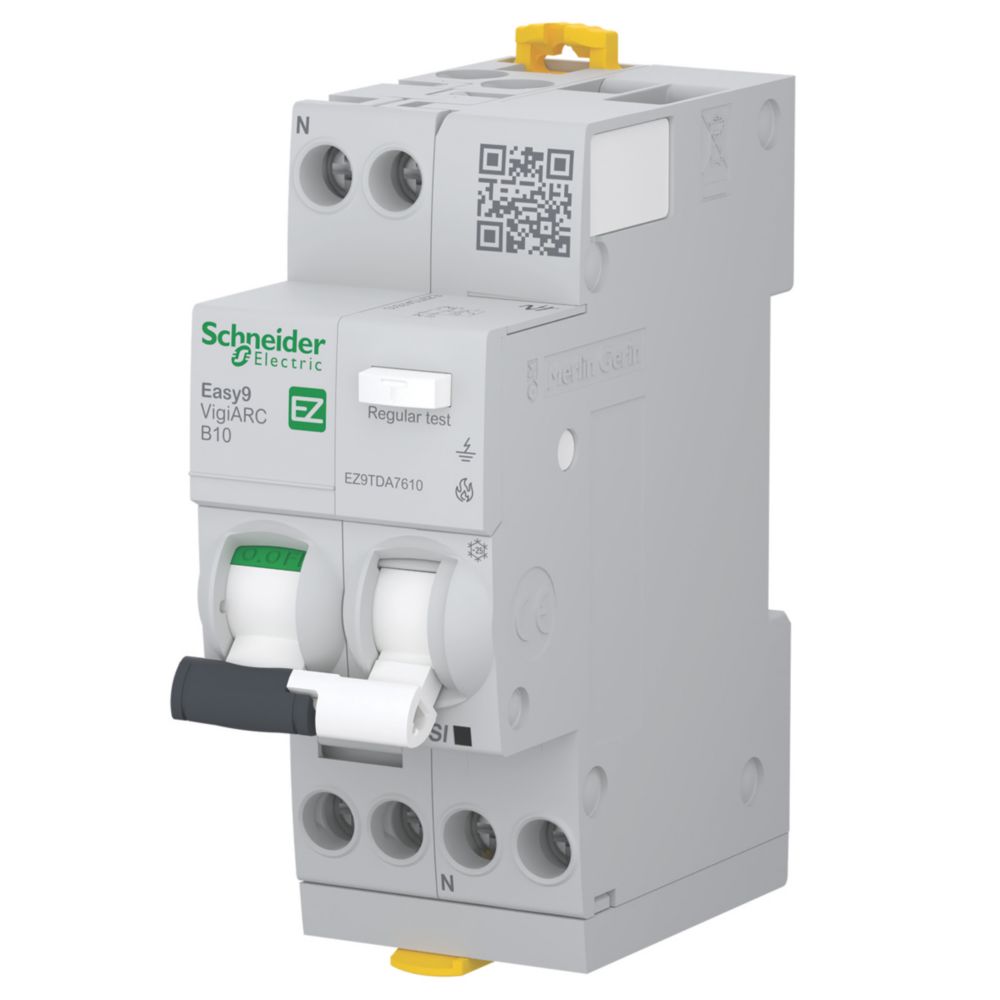 Image of Schneider Electric Easy9 10A 30mA DP Type B AFDD RCBO 