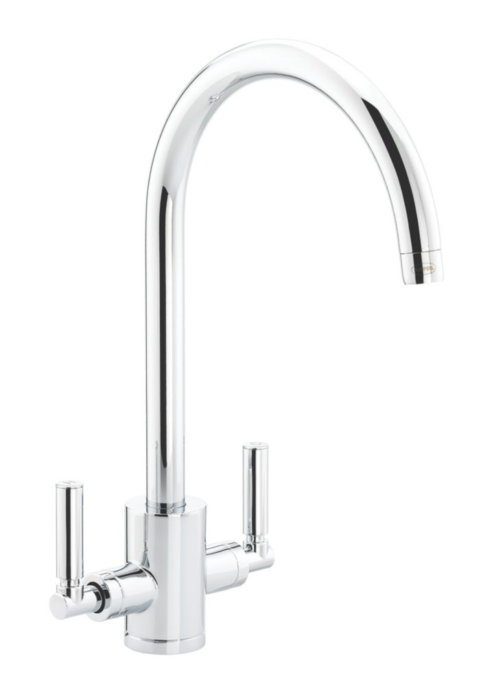 Image of Streame by Abode Brolle Swan Dual-Lever Mono Mixer Kitchen Tap Chrome 