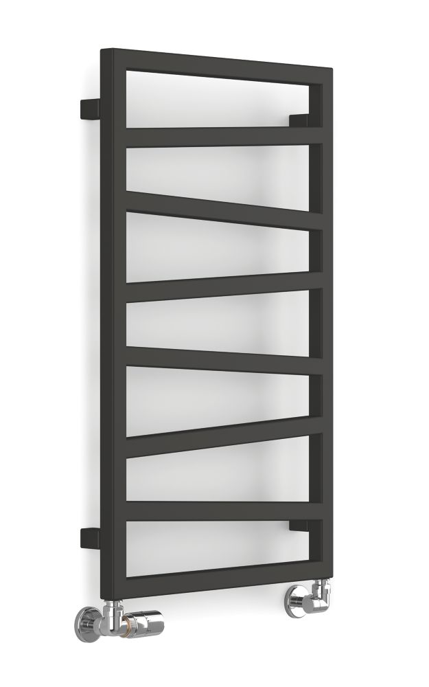 Image of Terma Zig Zag Designer Towel Rail 835mm x 500mm Black 1091BTU 