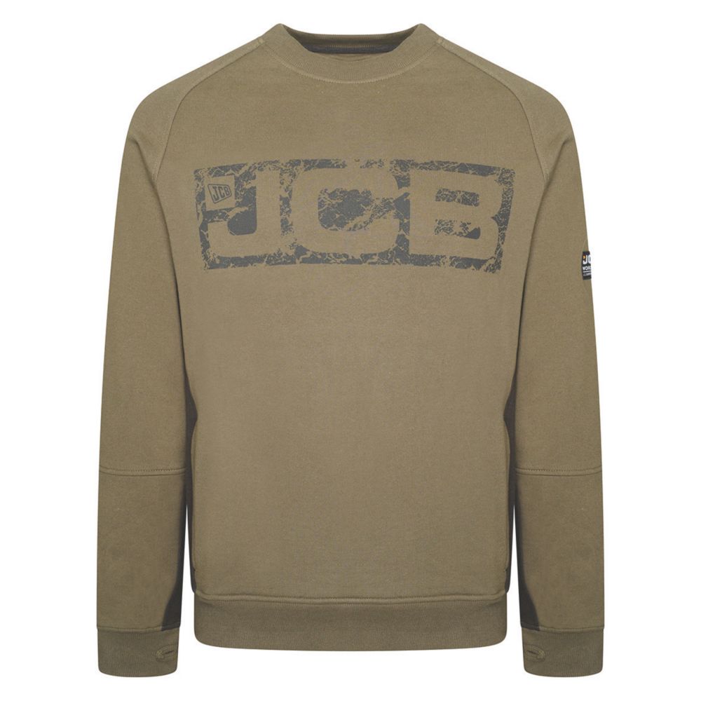 Image of JCB Trade Crew Sweatshirt Olive X Large 46-48" Chest 