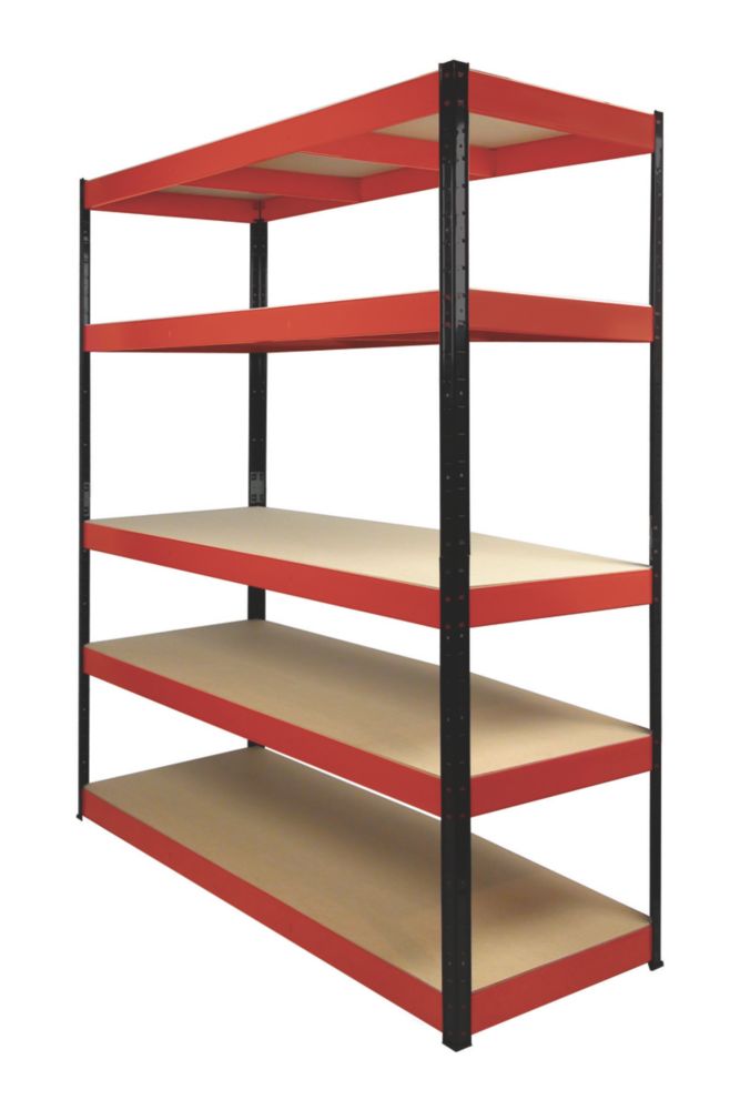 Image of RB Boss 5-Tier Powder-Coated Steel Boltless Freestanding Shelving 1600mm x 600mm x 1800mm 