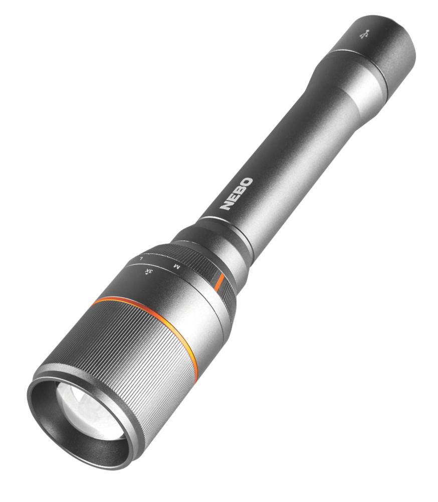 Image of Nebo Davinci 5000 Rechargeable LED Torch with Power Bank Grey 5000lm 