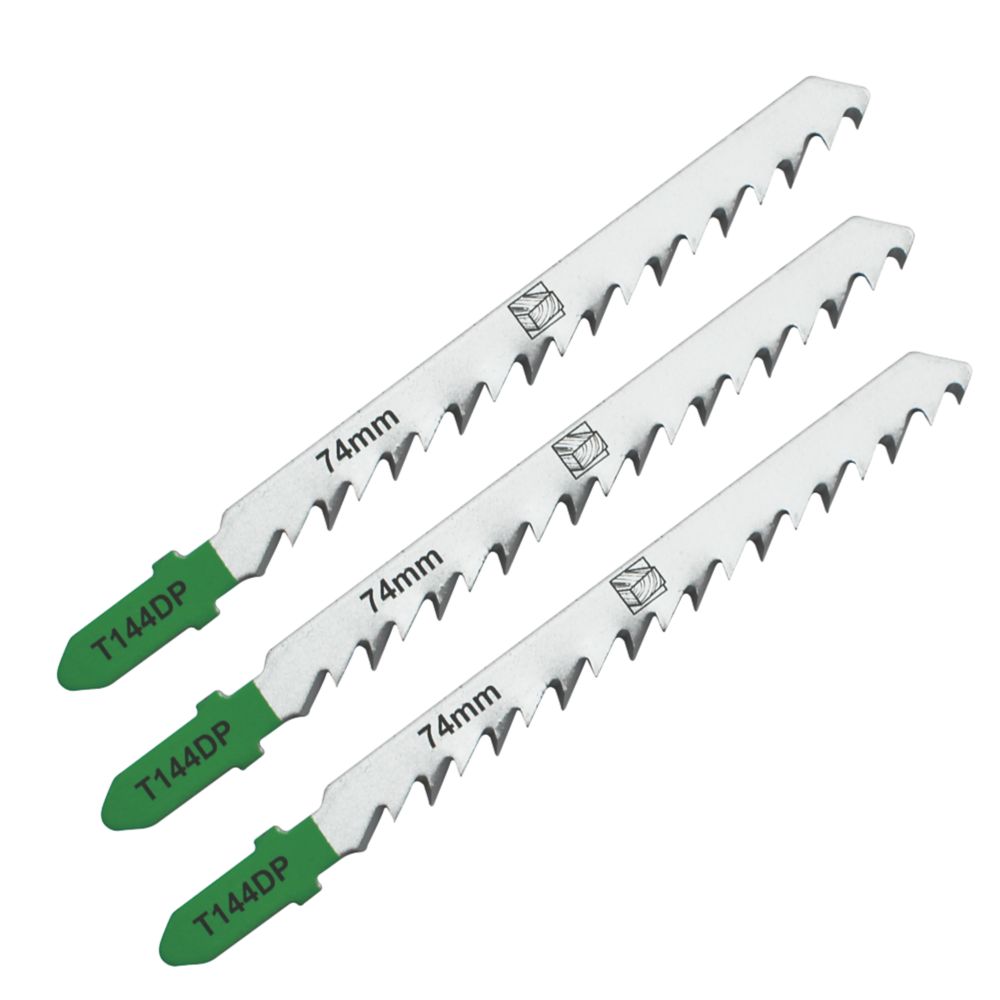 Image of SJG51246 T144DP Softwood Jigsaw Blades 74mm 3 Pack 