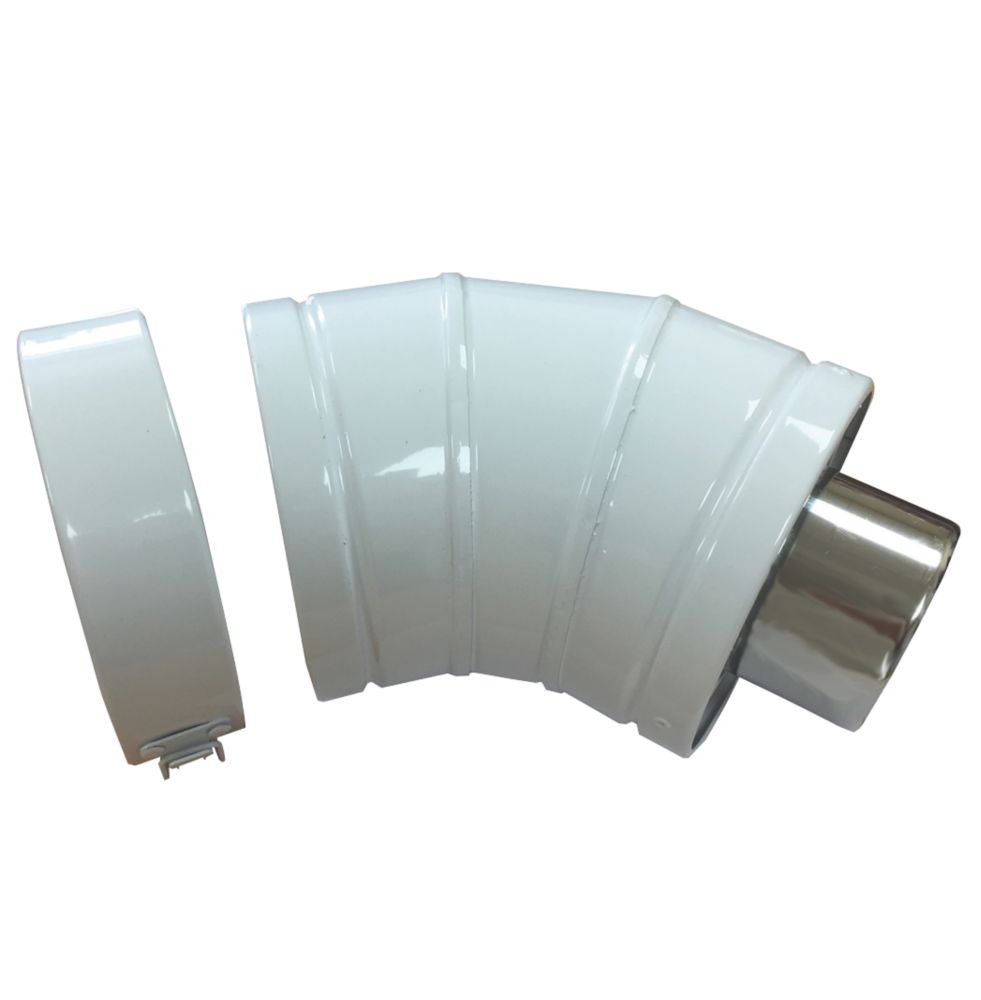 Image of Grant White High Level / Vertical Balanced Elbow 180mm 45Â° White 