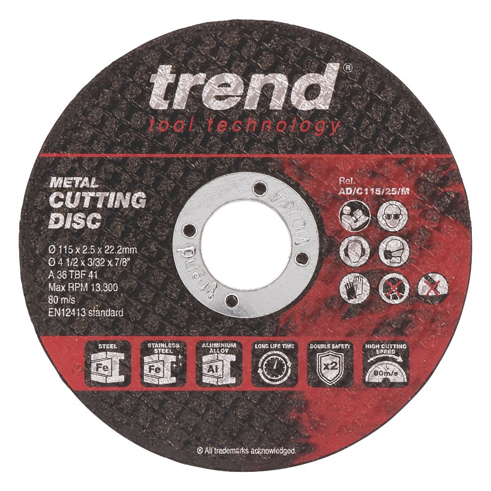 Image of Trend AD/C115/25M Sheet Steel Cutting Discs 4 1/2" 