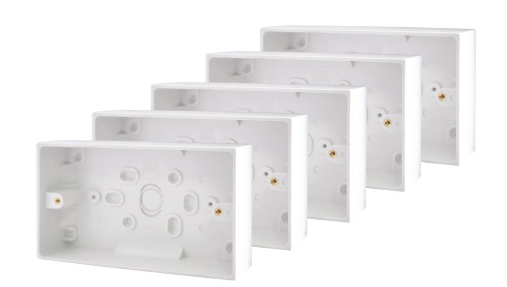 Image of British General 900 Series 2-Gang Surface Pattress Back Box 29mm 5 Pack 