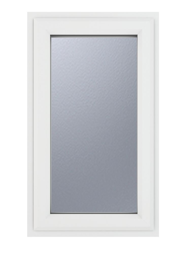 Image of Crystal Left-Hand Opening Obscure Triple-Glazed Casement White uPVC Window 610mm x 965mm 