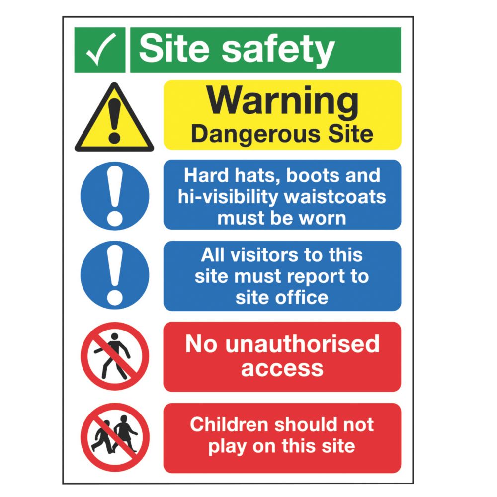 Image of "Site Safety" Signs 400mm x 300mm 25 Pack 