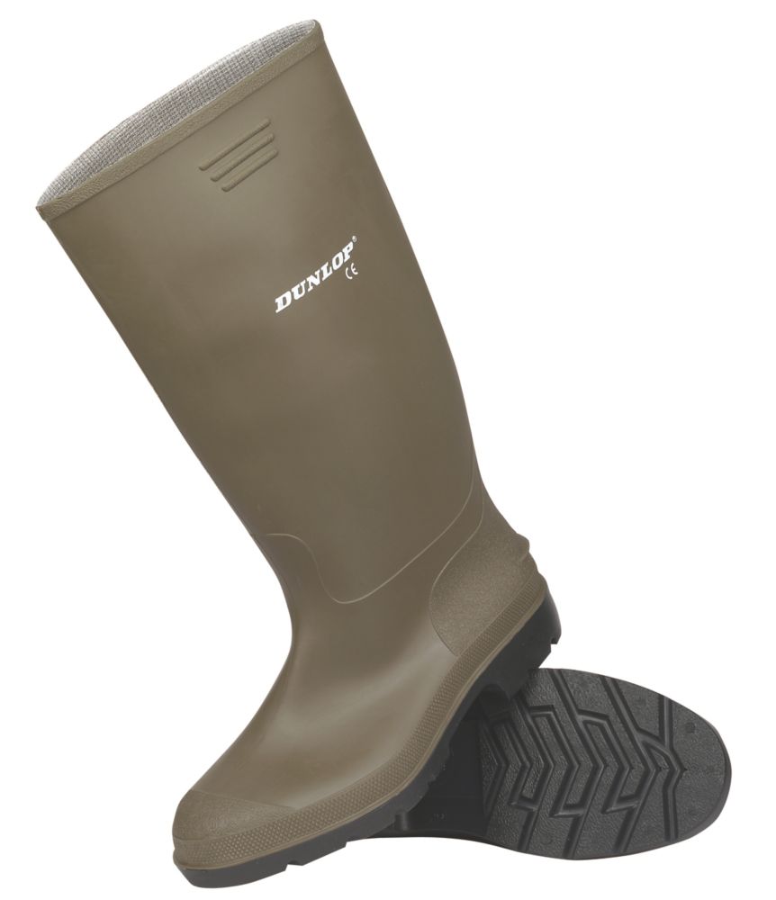Image of Dunlop Pricemaster Metal Free Non Safety Wellies Green Size 9 