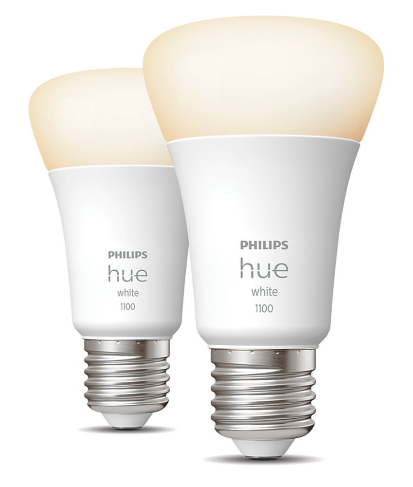 Image of Philips Hue ES A19 LED Smart Light Bulb 8.5W 806lm 2 Pack 