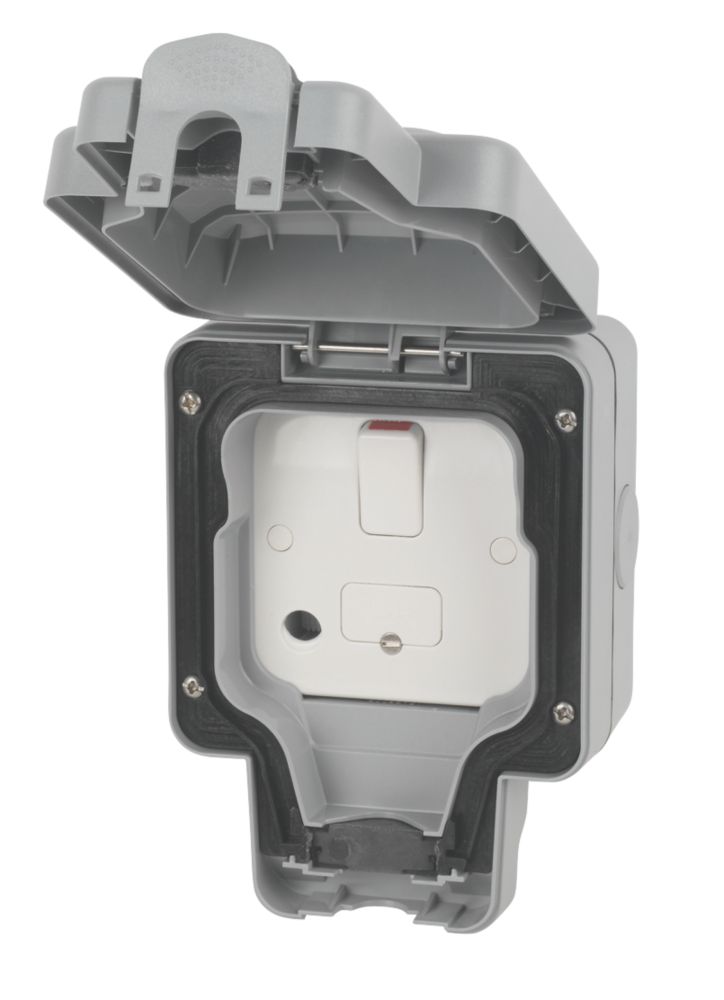Image of MK IP66 13A Weatherproof Outdoor Switched Fused Spur & Flex Outlet 