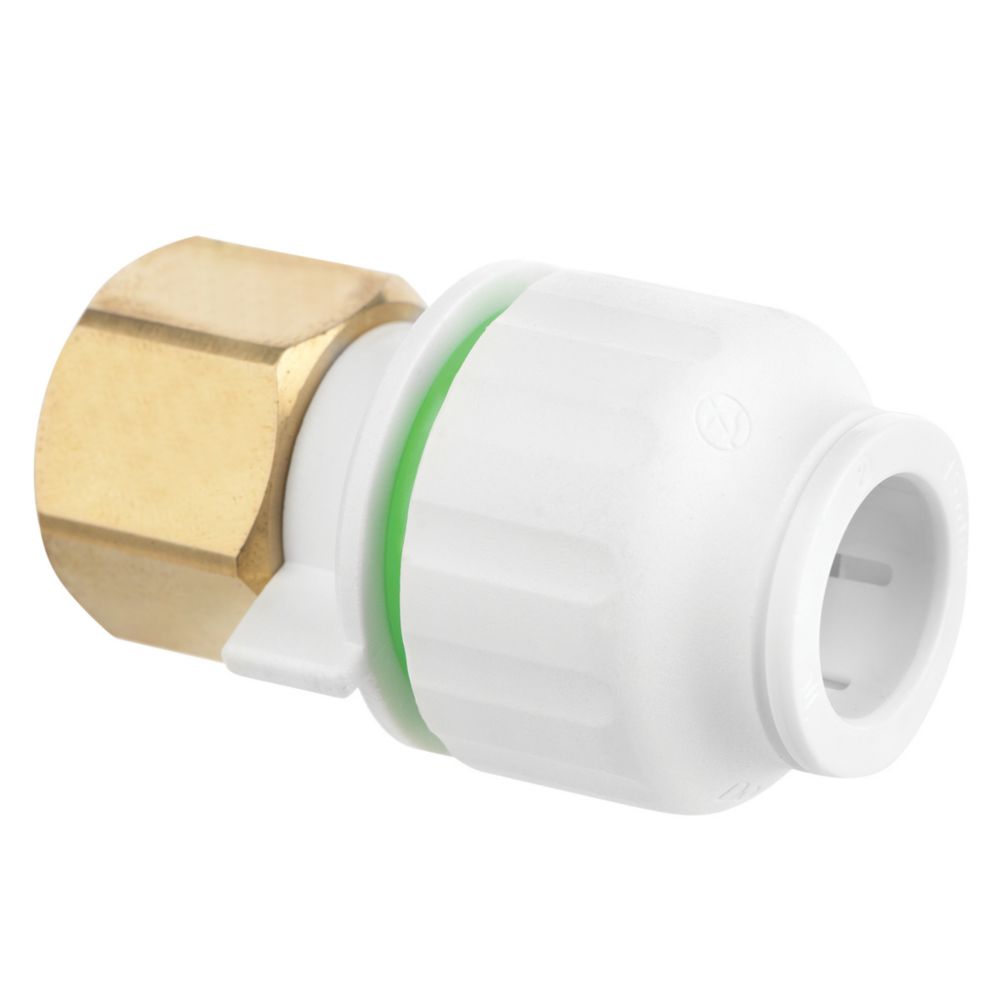 Image of Flomasta Twistloc SRSU6764BM Plastic Push-Fit Straight Tap Connector 15mm x 1/2" 2 Pack 