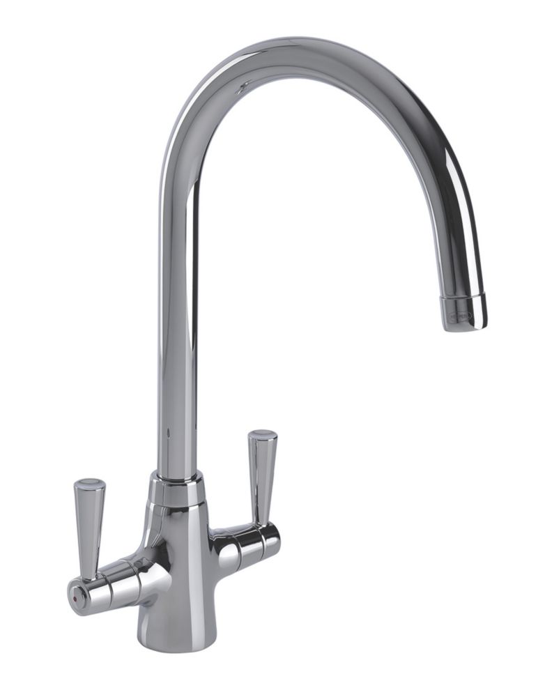 Image of Streame by Abode Stamford Swan Dual-Lever Mono Mixer Chrome 