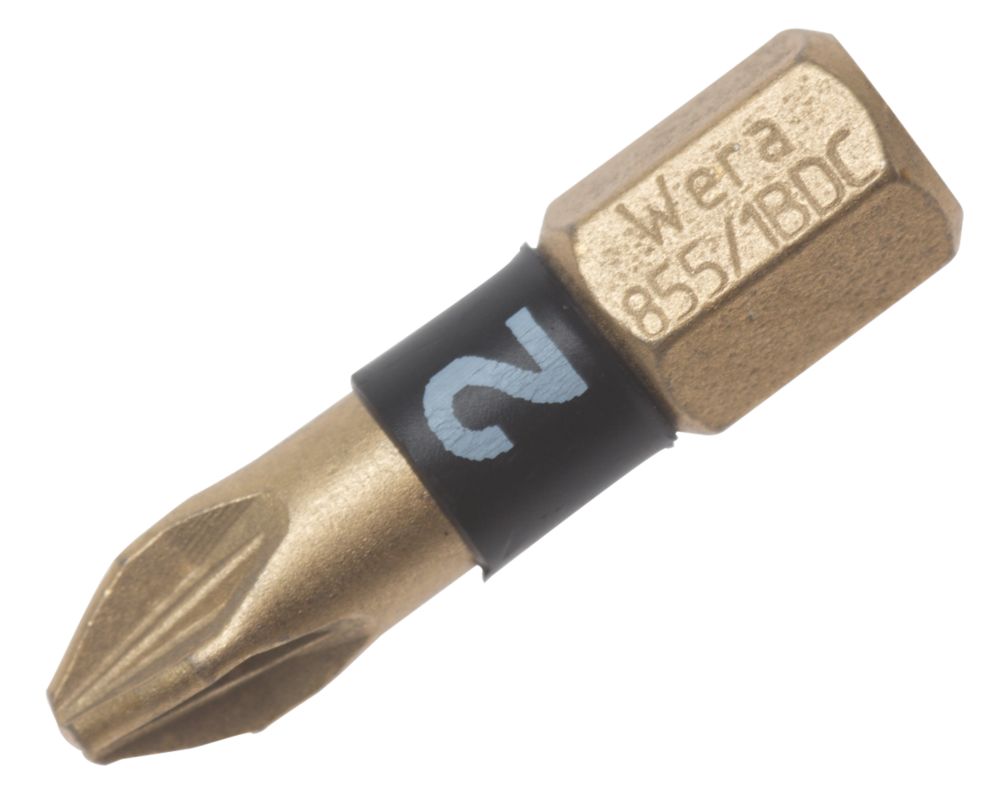 Image of Wera BiTorsion 1/4" 25mm Hex Shank PZ2 Diamond-Coated Bits 5 Pack 