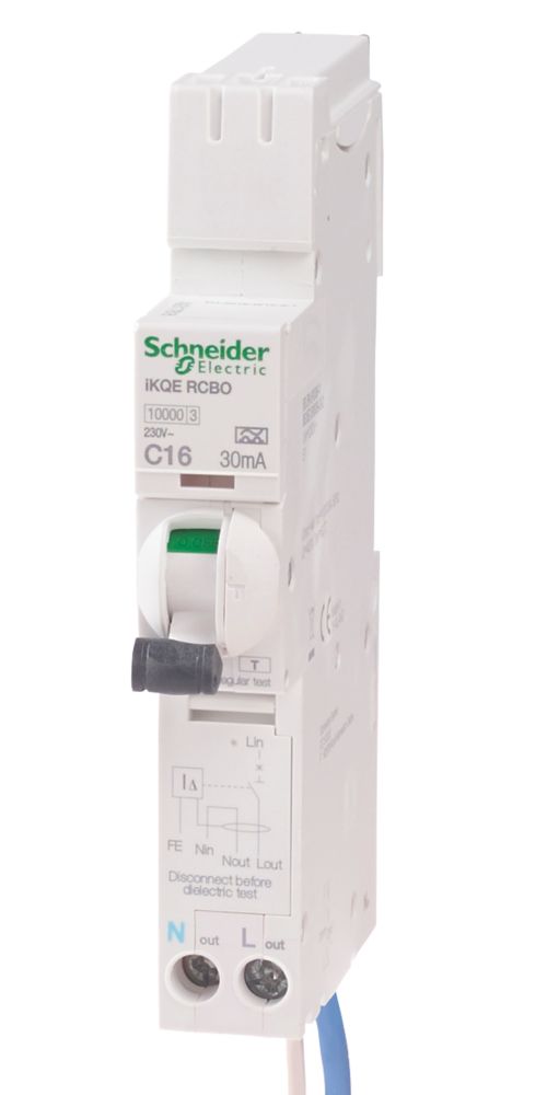 Image of Schneider Electric iKQ 16A 30mA SP & N Type C RCBOs 