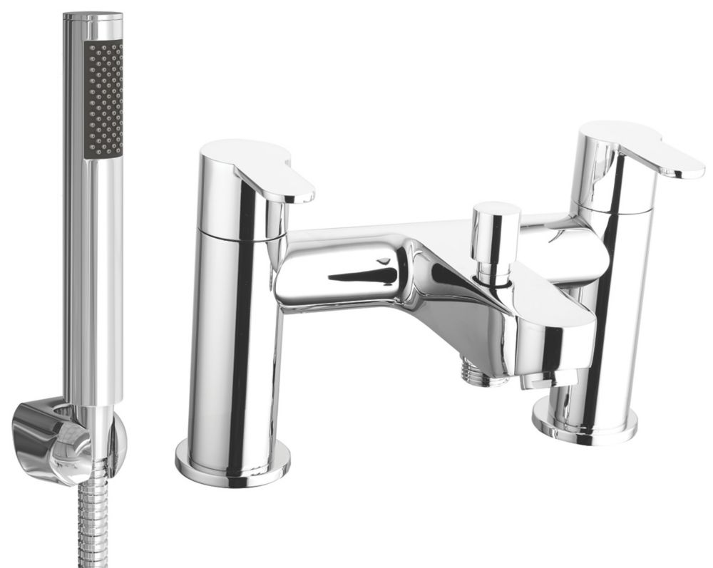 Image of ETAL Oxford Deck-Mounted Bath Shower Mixer Tap Polished Chrome 