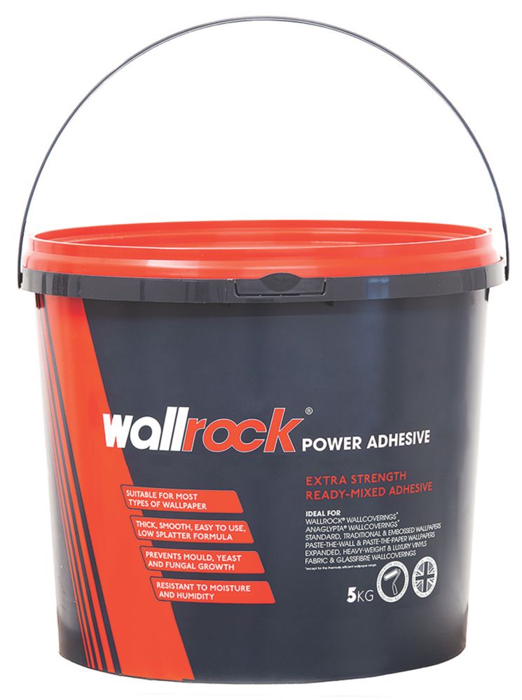 Image of Wallrock Power Ready-Mixed Wallpaper Adhesive 5 Roll Pack 