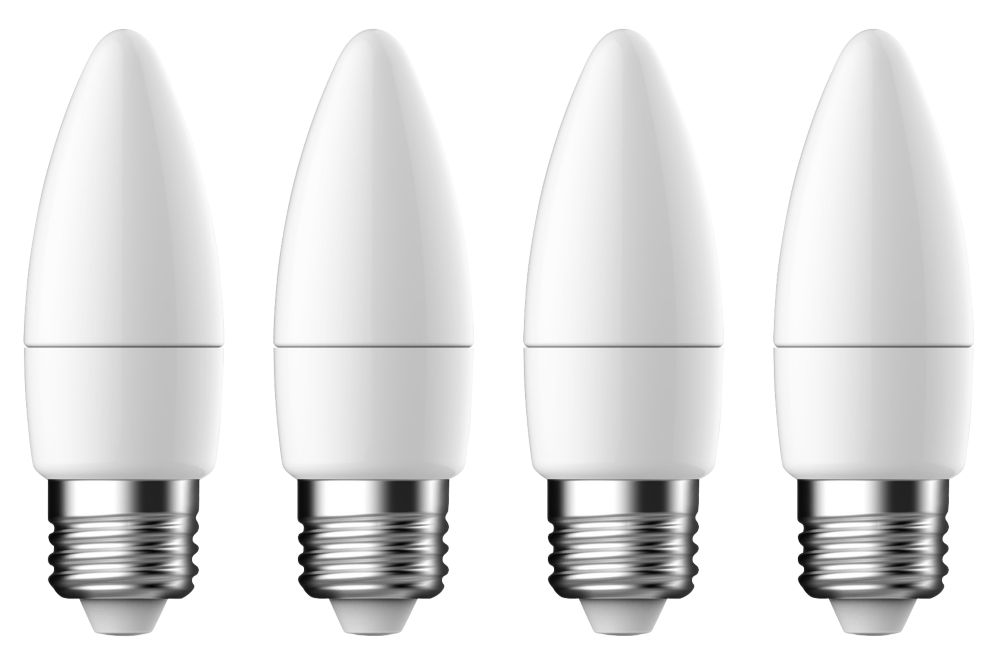 Image of LAP DFRDAL4GDB ES Candle LED Light Bulb 470lm 4.2W 4 Pack 