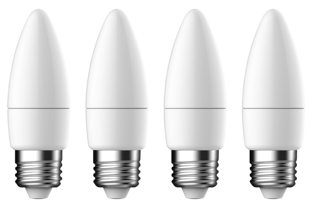 Image of LAP DFRDAL4GDB ES Candle LED Light Bulb 470lm 4.2W 4 Pack 