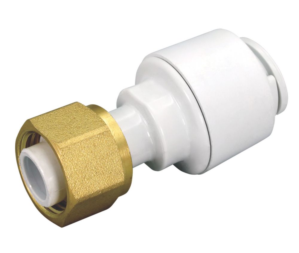 Image of FloPlast FloFit+ Plastic Push-Fit Straight Tap Connector 15mm x 1/2" 